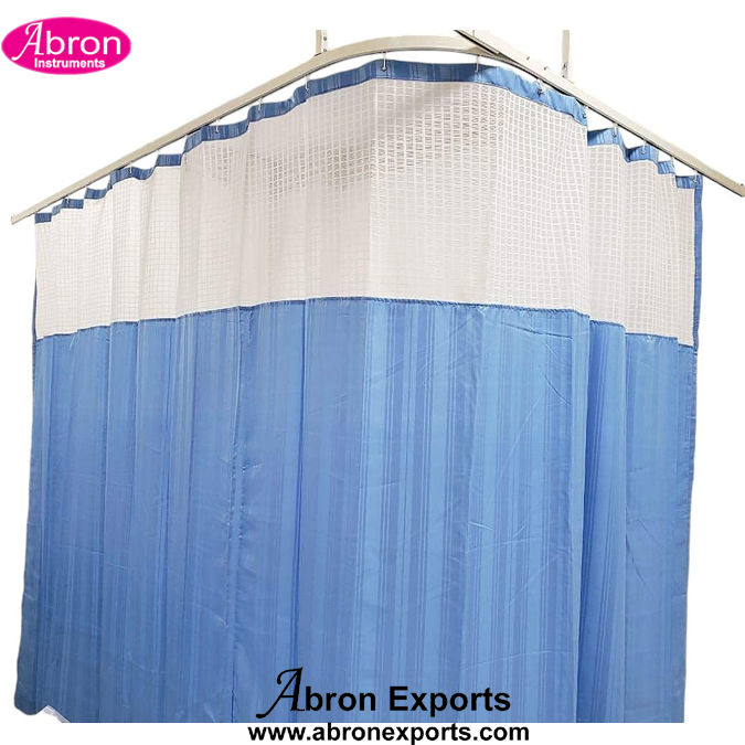 Hospital Curtain 9Ft W x7 ft H TopNet Fabric Polyester 20 Rustfree Metal Eyelets 20 Plastic Hook Cubicle Divider Privacy Screen for Medical Clinic White Abron ABM-2461DR97 